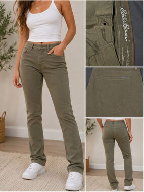 Women's Eddie Bauer Skinny Pants Size 4 Olive Green